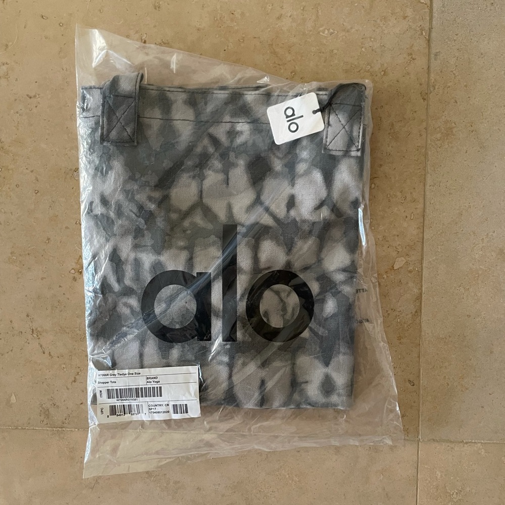 Alo Grey Tie Dye Shopper Tote